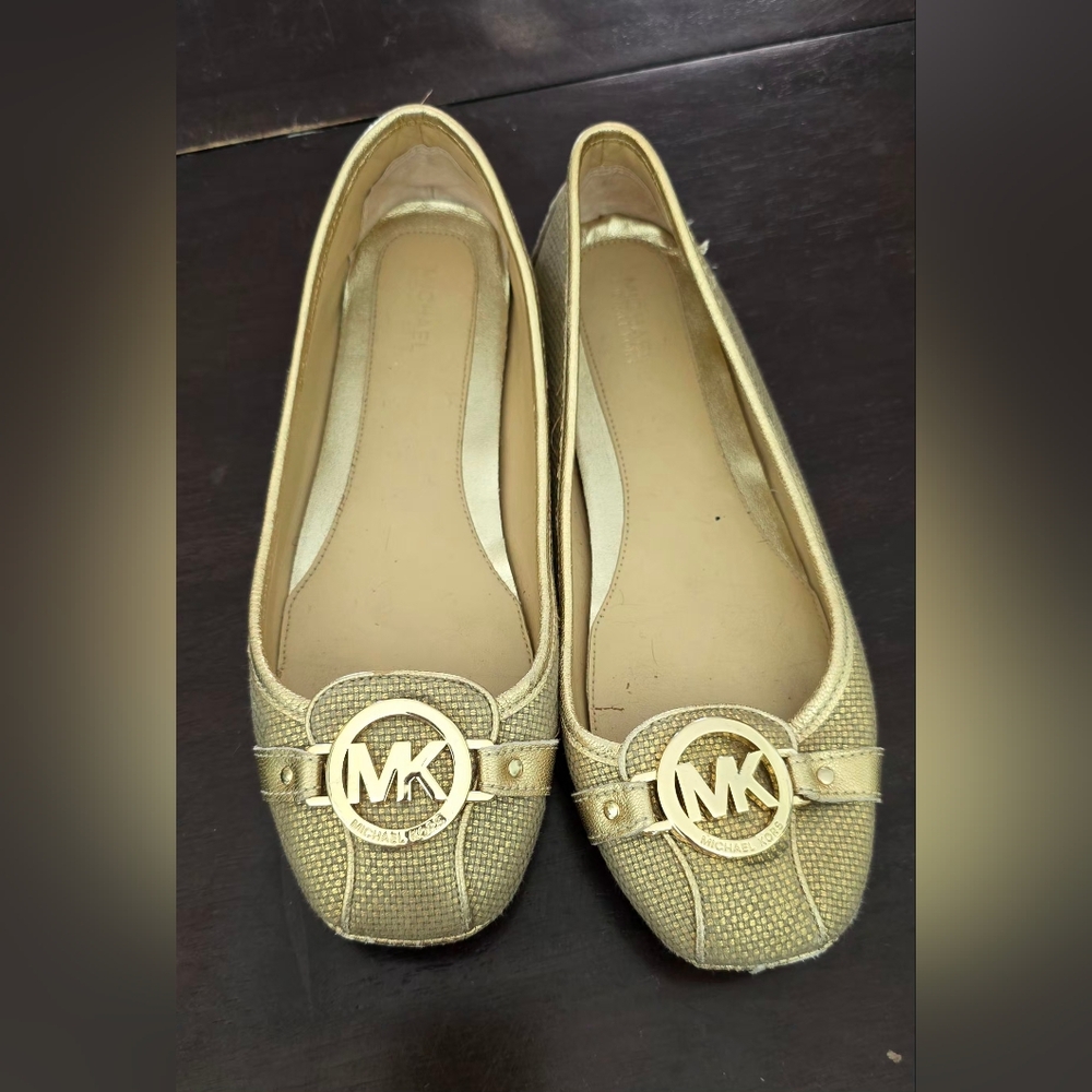 Michael Kors Metallic Gold Flats 8M